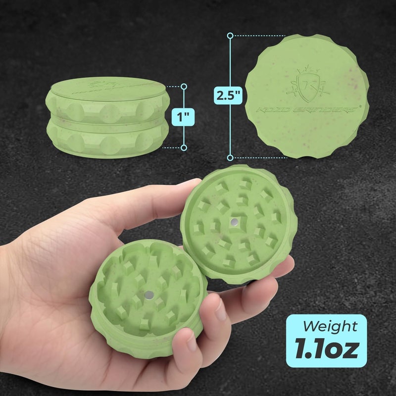 KOZO 2.5" Spice Grinder 2-Piece, Strong Grip By . (Green) - Image 2